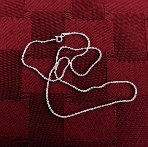 16" Solid Sterling Silver Rope Chain - Picture 3 of 4